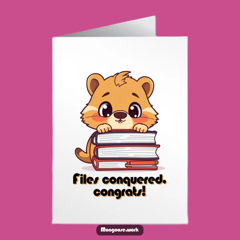 Free Printable Congrats Card: Mongoose Overwhelmed, Print at Home