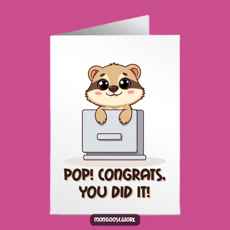 Free Printable Congratulations Card: Mongoose Filing Surprise, Downloadable Humorous DIY Gift