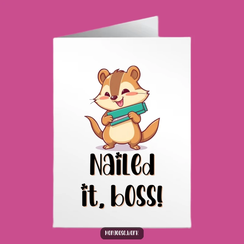 Free Printable Mongoose Power Card: Funny Congratulations Downloadable Gift for Achievers
