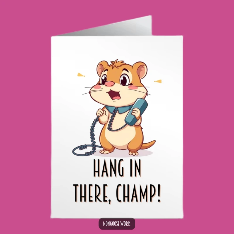 Free Printable Congrats Card: Mongoose Phone Cord Mishap - Funny Downloadable Office Gift