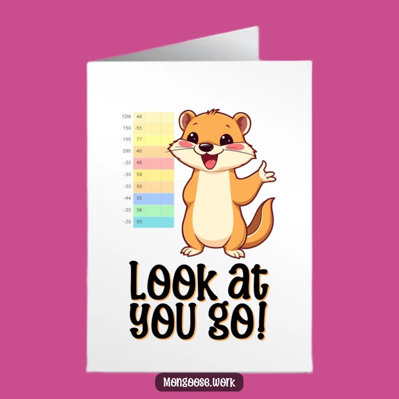 Free Printable Mongoose Congrats Card: Chart Success, Funny Downloadable Celebration