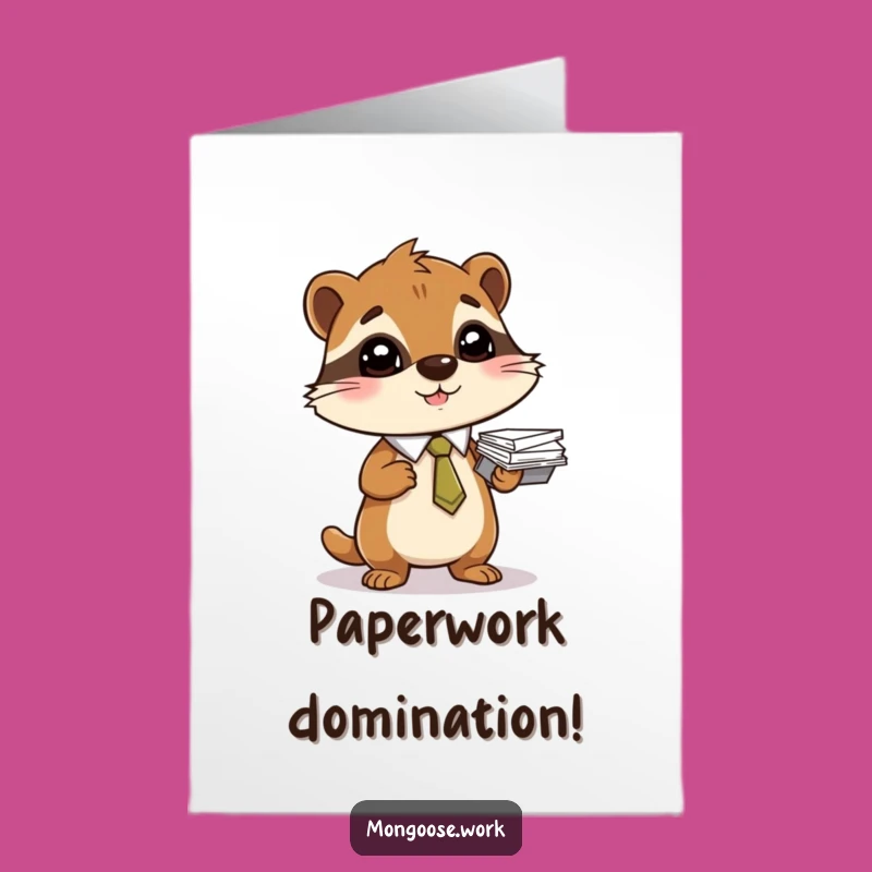 Free Printable Mongoose Congrats Card: Stacked Up Success! Humorous Downloadable Gift!
