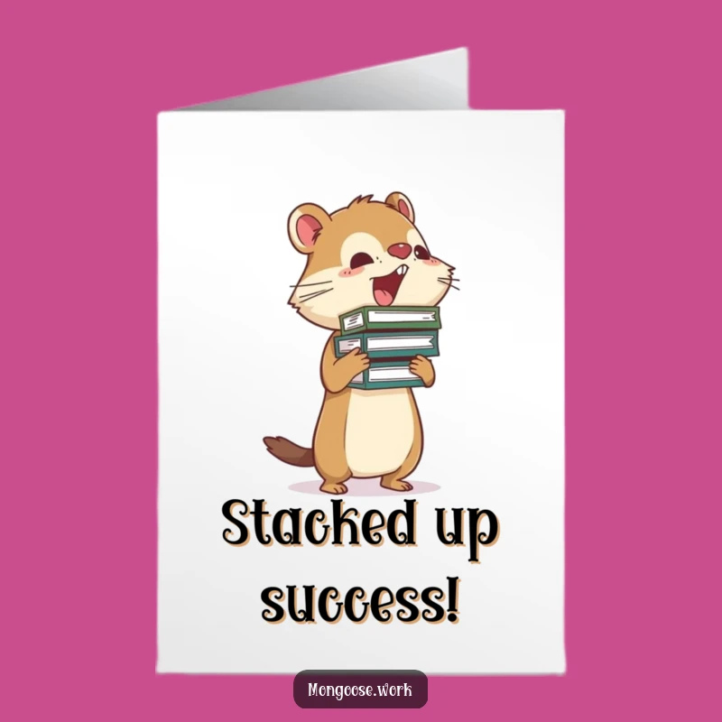 Free Printable Congrats Mongoose Card: Balancing Success Downloadable Gift!