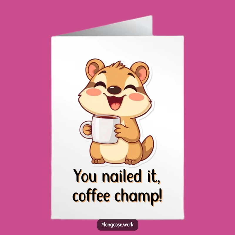 Free Printable Mongoose Cheers Card: Funny Congratulations Downloadable Gift for Any Occasion