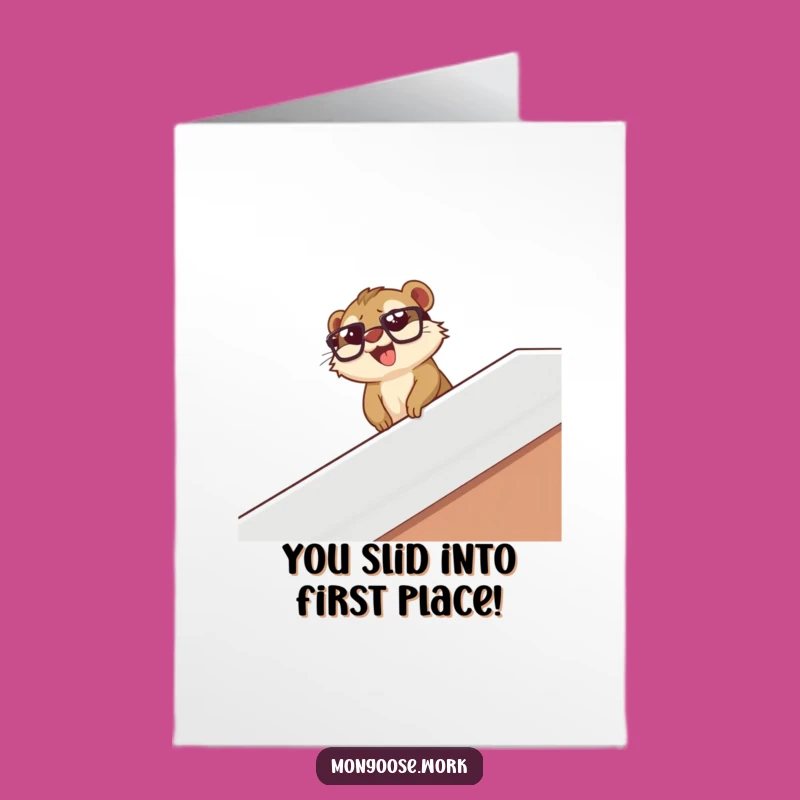 Free Printable Congrats Card: Sliding Mongoose - Funny Downloadable Gift