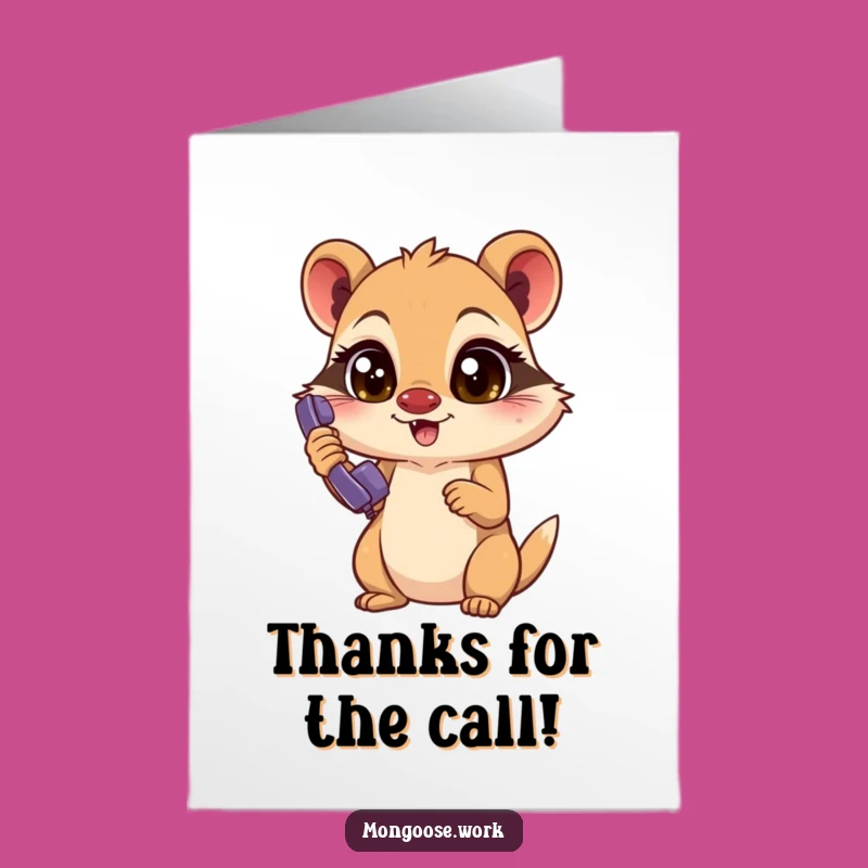 Free Printable Mongoose Thank You Card: Funny Downloadable Gift of Gratitude!