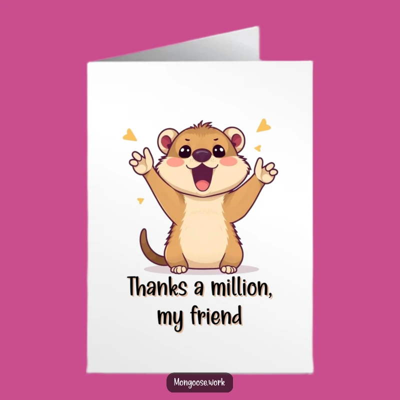 Free Printable Mongoose Video Call Thank You Card - Funny Downloadable Gift