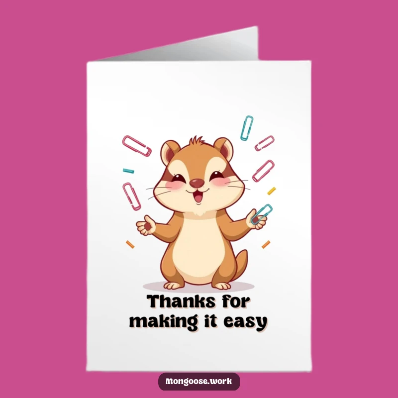 Free Printable Thank You Card: Juggling Mongoose, Focused Gratitude, Downloadable Gift