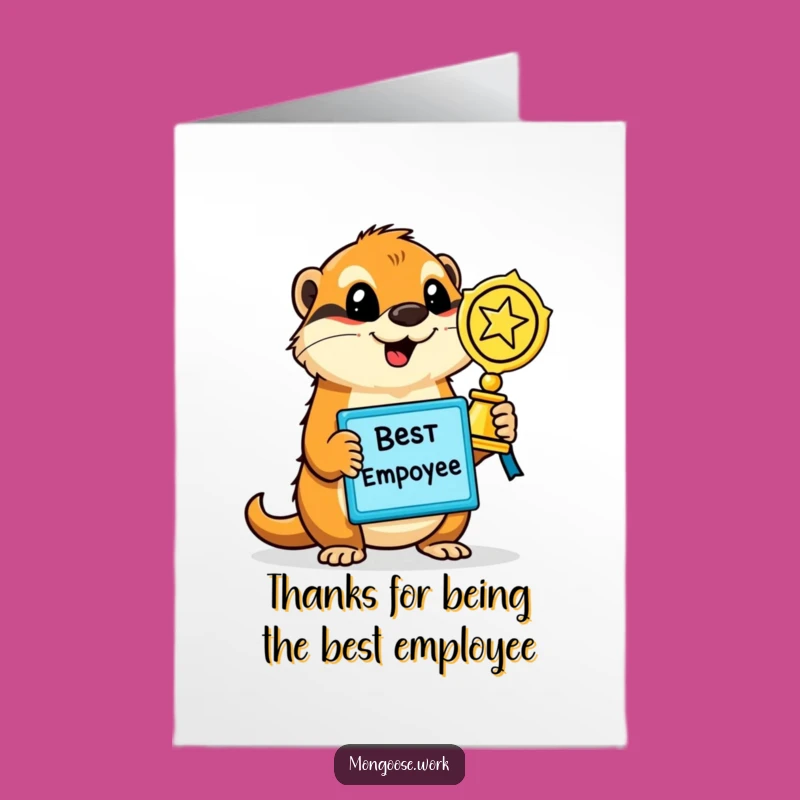 Free Printable Thank You Card: Mongoose Achiever, Grateful Award, Downloadable Appreciation Gift