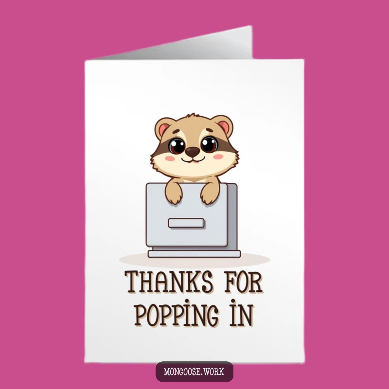 Free Printable Thank You Card: Mongoose Filing Gratitude, Downloadable Humorous DIY Gift