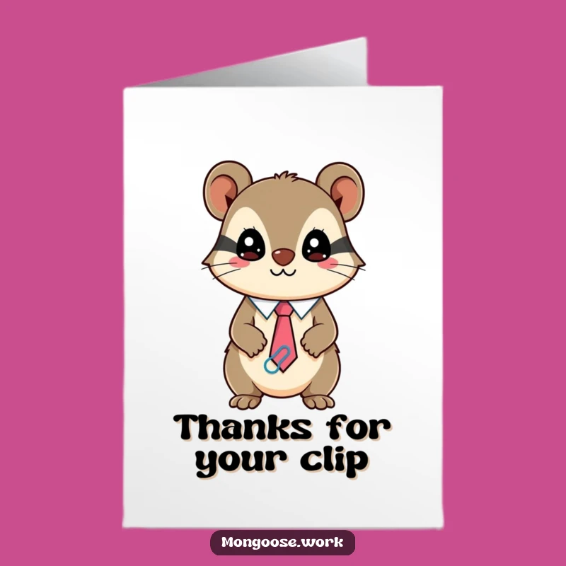 Free Printable Thank You Card: Mongoose Paperclip Style, Funny Downloadable