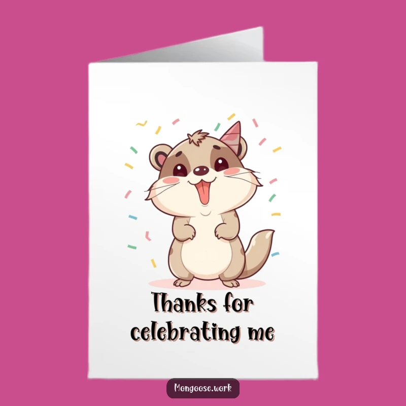 Free Printable Thank You Card: Mongoose Promotion Celebration, Grateful Confetti, Downloadable Gift