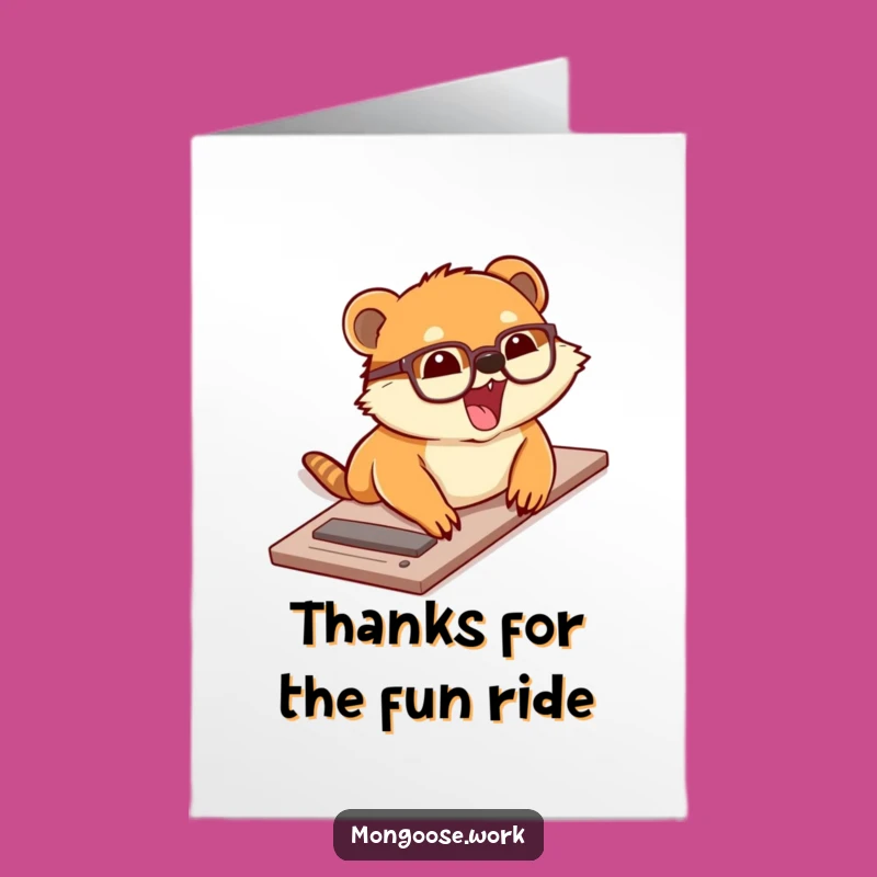 Free Printable Thank You Card: Mongoose Slide Gratitude, Downloadable Humorous DIY Gift