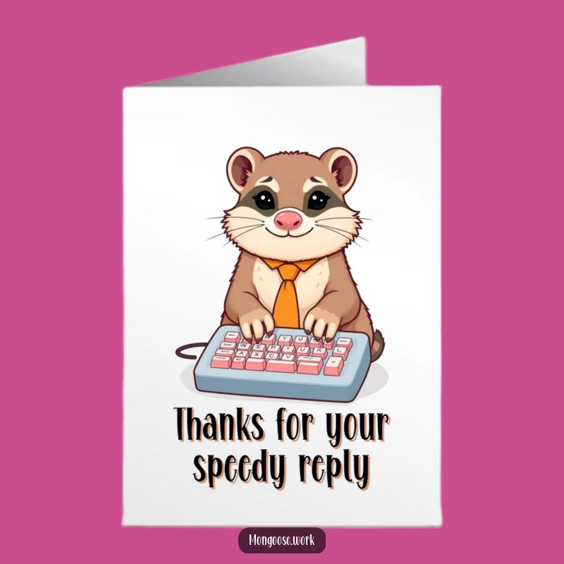 Free Printable Thank You Card: Mongoose Typist Gratitude, Downloadable Humorous DIY Gift