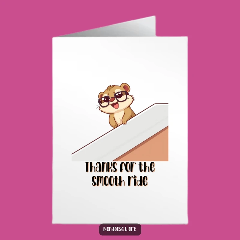 Free Printable Thank You Card: Sliding Mongoose - Funny Downloadable Gift