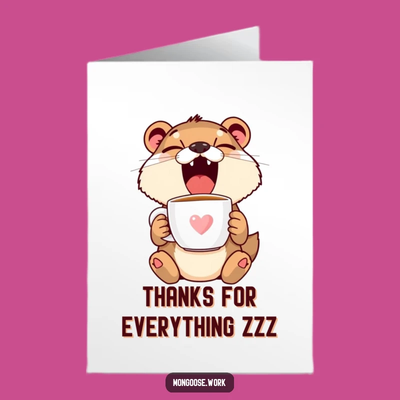 Free Printable Thank You Card: Yawning Mongoose, A Truly Funny Downloadable Gift