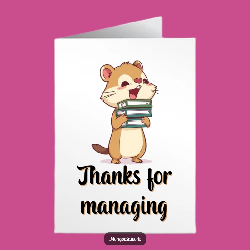 Free Printable Thank You Mongoose Card: File Balancing Downloadable Gift!