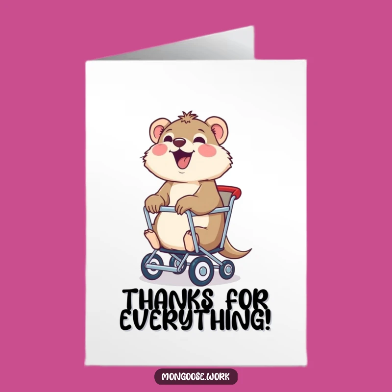 Free Printable Thank You Card: Mongoose's Rolling Thanks, Heartfelt Downloadable Gift