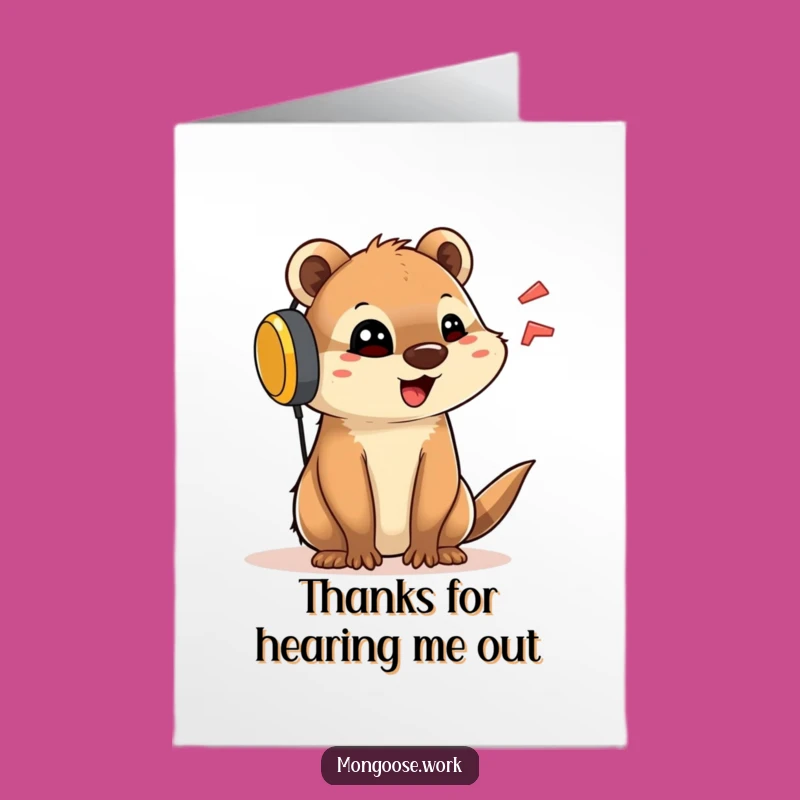 Free Printable Thank You Card: Chatty Mongoose Gratitude Downloadable Gift!