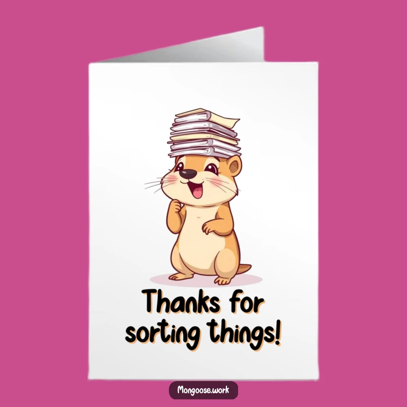 Funny Free Printable Thank You Card: Mongoose Paper Sort - Downloadable Gift!