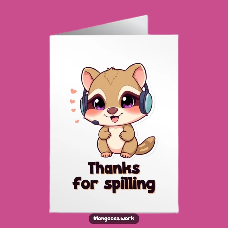 Free Printable Thank You Mongoose Card: Secret Agent Downloadable Gift for Thanks