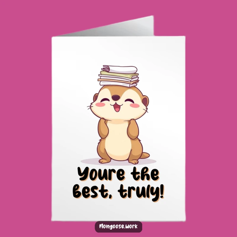 Free Printable Thank You Card: Witty Mongoose Paper Stunt, Heartfelt Downloadable Gift