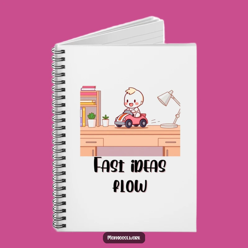 Funny Desk Racer Notebook: Jot Down Ideas with Happy Character Speed