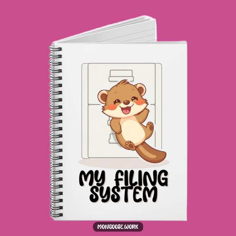 Funny Mongoose Filing Cabinet Slide Notebook - Jot Down Laughs & Ideas Gift