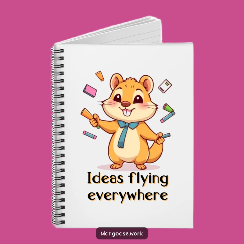 Funny Mongoose Notebook - Juggling Office Supplies, Organized & Hilarious Gift