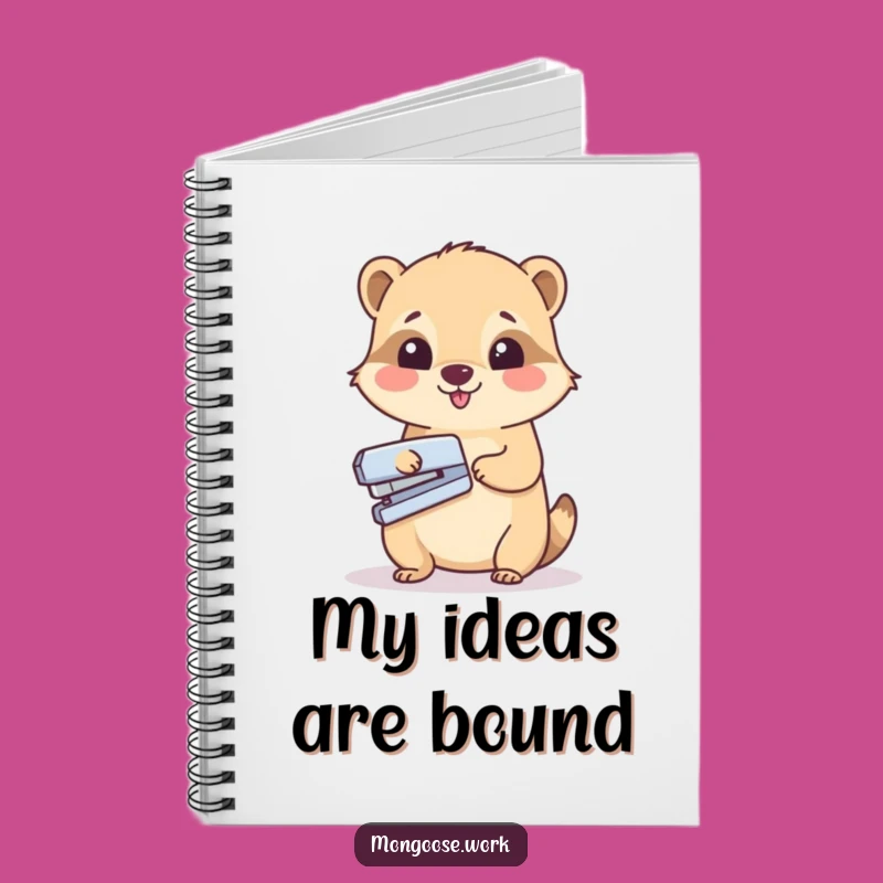 Funny Mongoose Stapler Notebook - Perfect for Office Notes and Tasks