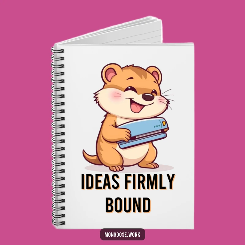 Funny Productivity Notebook: Mongoose Stapler Journal for Ideas