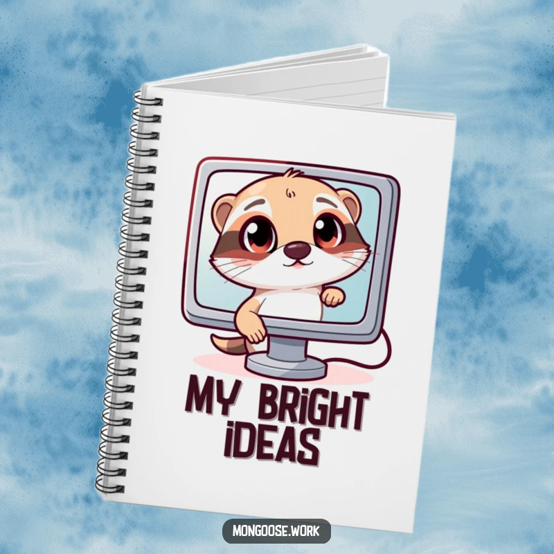 Funny Curious Mongoose Notebook: A journal with a mongoose peering into a computer, ideal for capturing tech-related thoughts and funny notes.