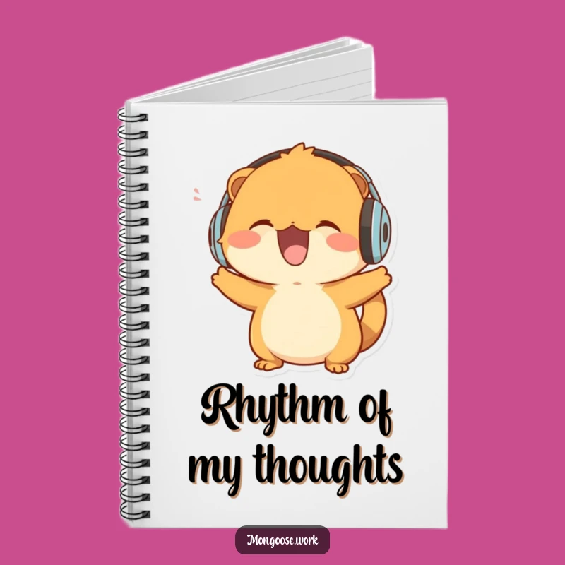 Funny Mongoose Notebook: Music Fan Journal, Headbobbing Character, Perfect Funny Gift