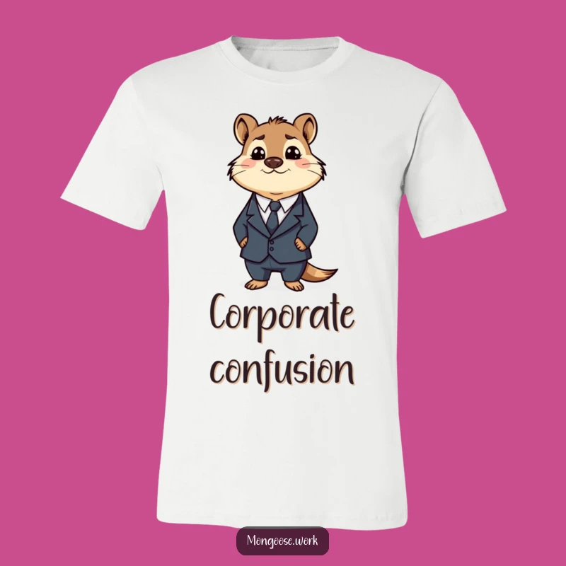 Funny Business Mongoose T-Shirt: Confused Executive Apparel for Hilarious Gift Giving