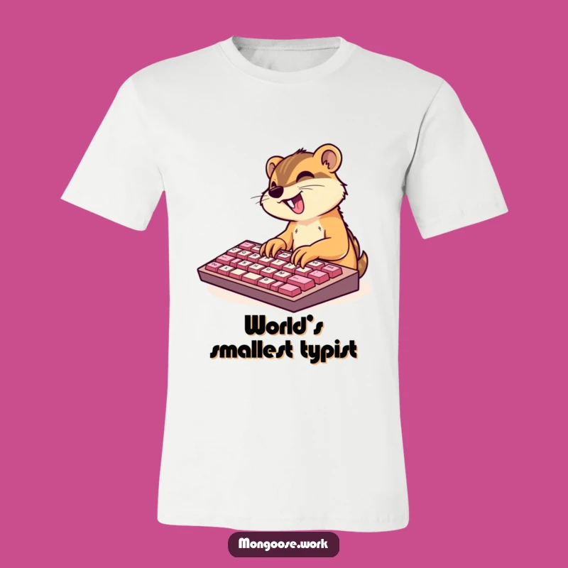 Funny Mongoose Coder T-Shirt: Excited Typing, Ideal Funny Gift