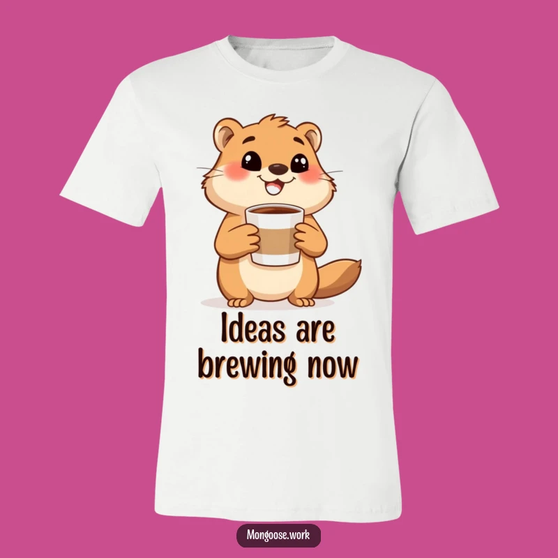 Funny Mongoose Coffee T-Shirt: Excited Animal Tee, Caffeine Lover Gift