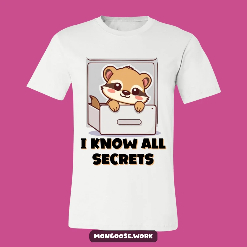 Funny Mongoose T-Shirt - Office Prankster Character Peeking, Hilarious Gift for Workers
