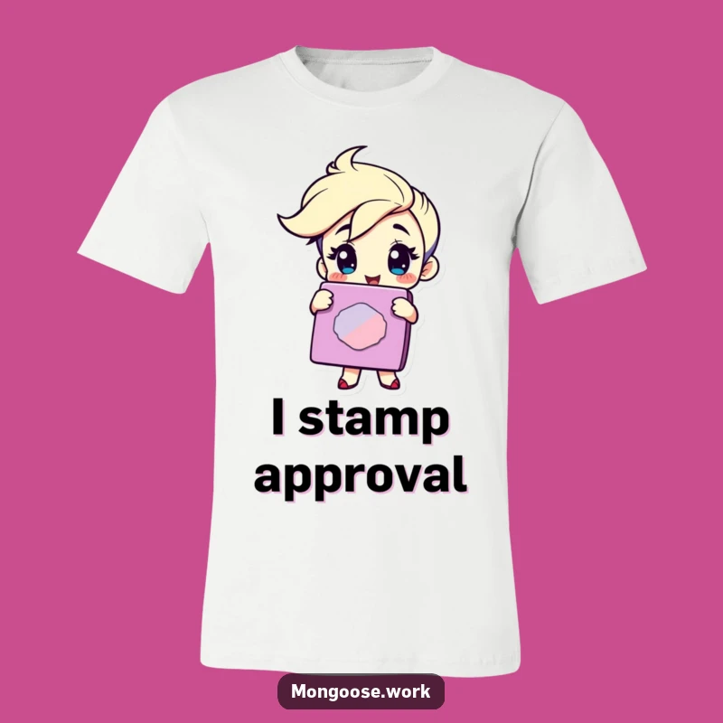 Funny Winking Stamp T-Shirt: Approval Character Tee for Bold Statements
