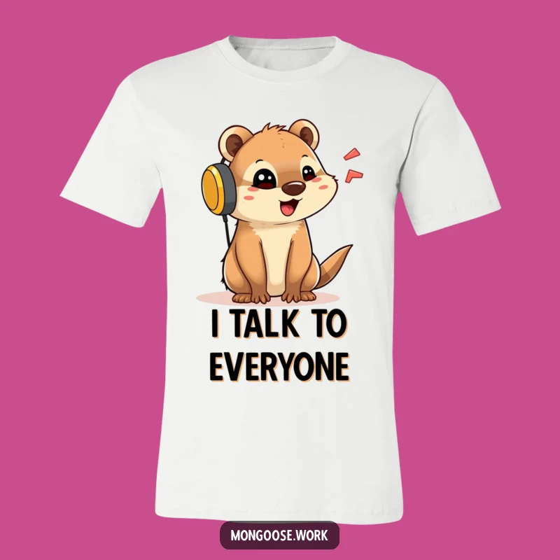 Funny Mongoose Headset T-Shirt - Animated Talker Graphic Tee