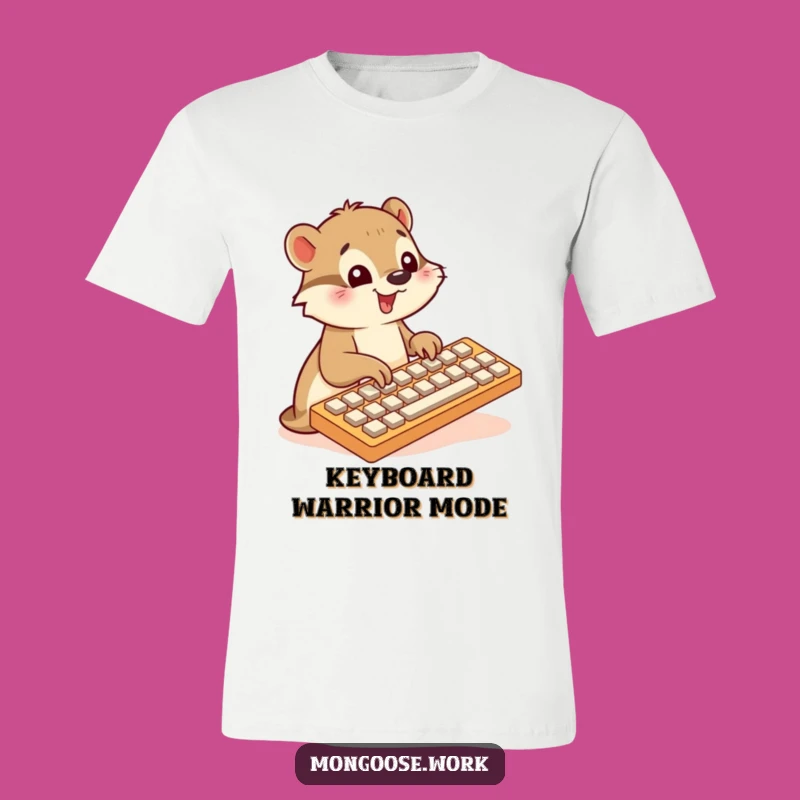 Funny Mongoose Typing T-Shirt - Gigantic Keyboard Fun, Great Funny Gift