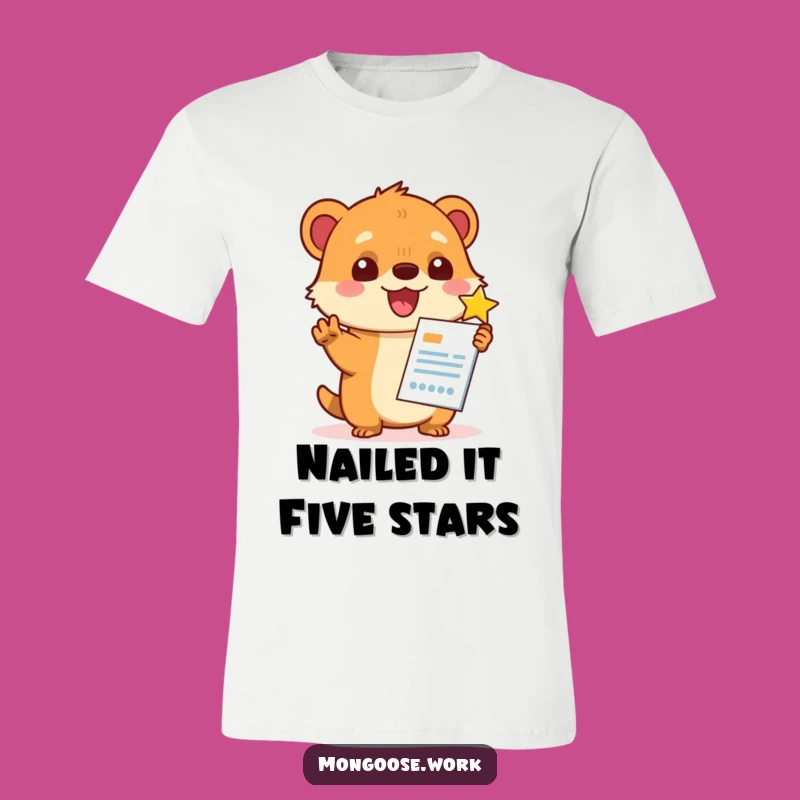 Funny Kawaii Mongoose Star Rating T-Shirt: Showcasing Top Performance