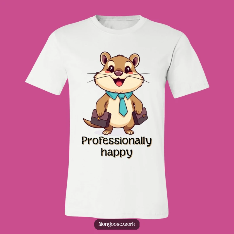 Funny Mongoose Business T-Shirt, Quirky Commuter Tee