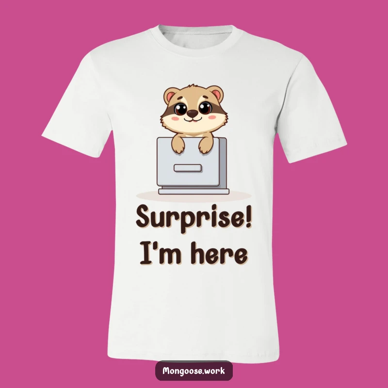 Funny Filing Cabinet Mongoose T-Shirt: Mongoose's Big Reveal, A Hilarious Gift for Surprise Lovers