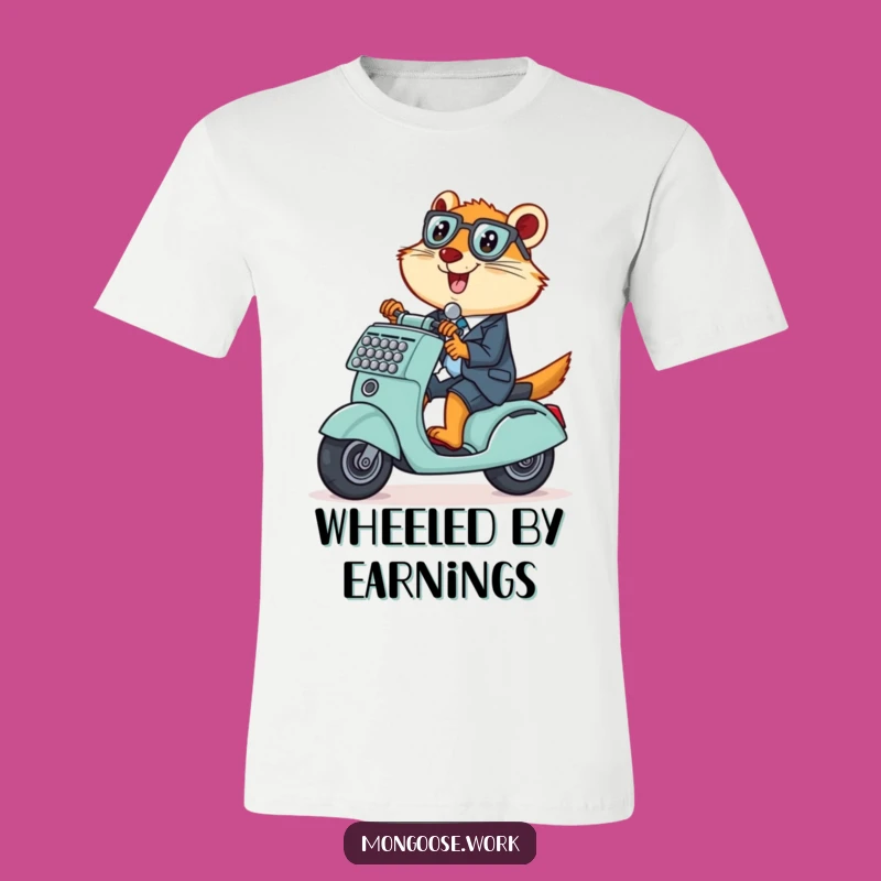 Funny Mongoose Scooter Tee: Ride with Office Mischief and Humor
