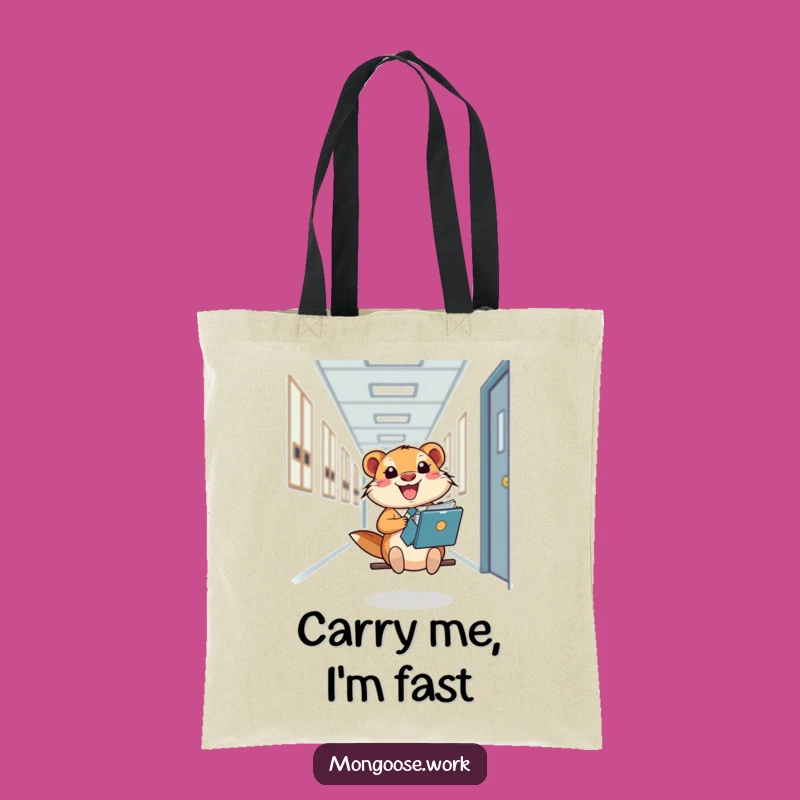 Funny Mongoose Folder Slide Tote: Carry Your Joyful Office Adventures
