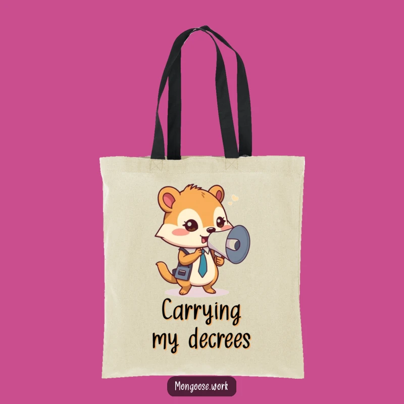 Funny Mongoose Memo Megaphone Tote: Carry Your Message Loud and Clear