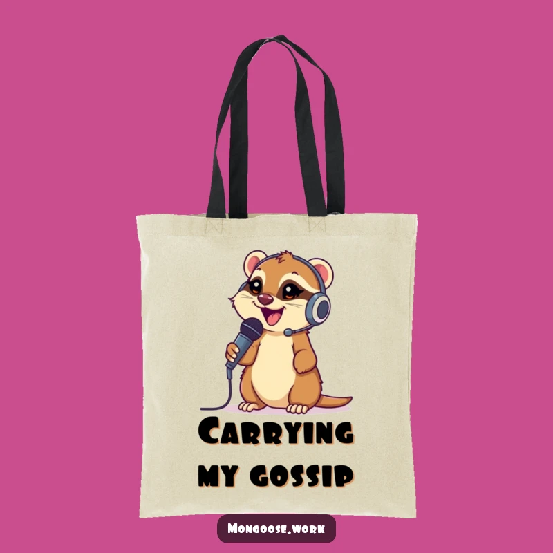 Funny Mongoose Mic Drop Tote Bag: Hilarious Carry-All Gift