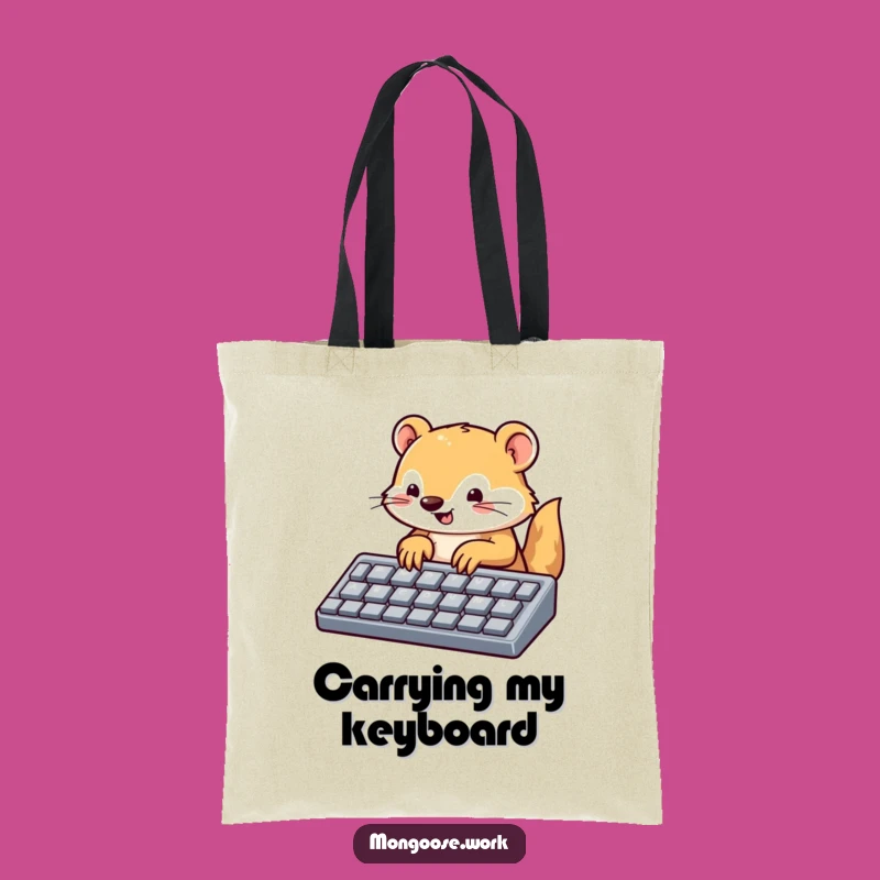 Funny Mongoose Keyboard Tote Bag: Carry Your Tech Gear in Style