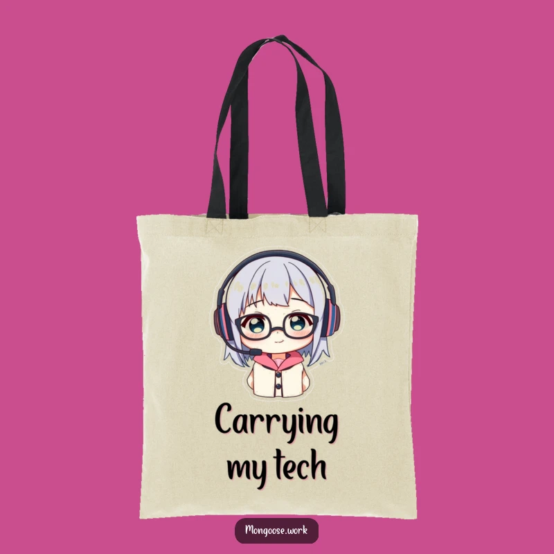 Funny Headset Glasses Tote Bag: Carry Your Laughs with Comical Character Style