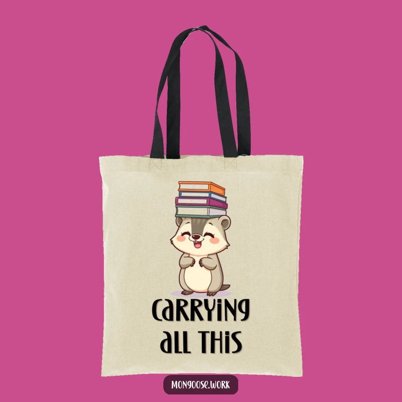 Funny Kawaii Mongoose Tote Bag, Juggling Files, Stylish & Practical Gift
